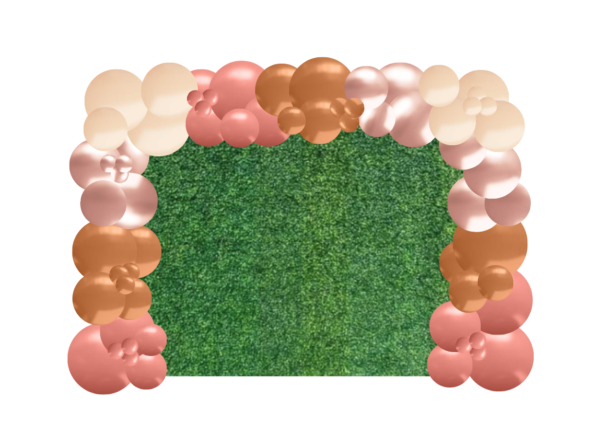 Green wall with balloons