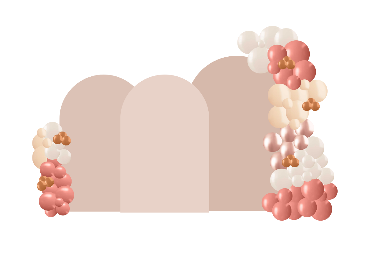 three panel with balloons
